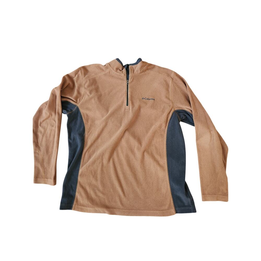 Columbia Sportswear men's Large brown tan 1/4 Zip Fleece Pullover Jacket